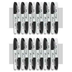 Permanent Markers, Pack of 24 Black Permanent Markers, Fine Point, Waterproof